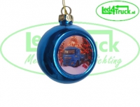 Kerstbal blauw (eigen opdruk) 6cm